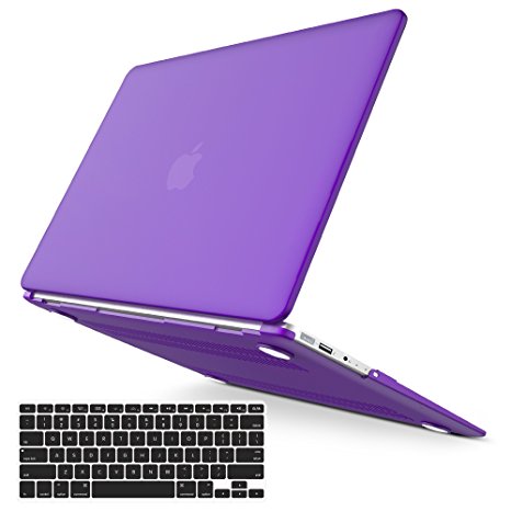 Belk MacBook Air 13" Case,2 In 1 Ultra-Slim Light Weigh Translucent Plastic Hard Shell Cover Case With Keyboard Cover For MacBook Air 13.3 Inch(Model:A1369/A1466) - Purple