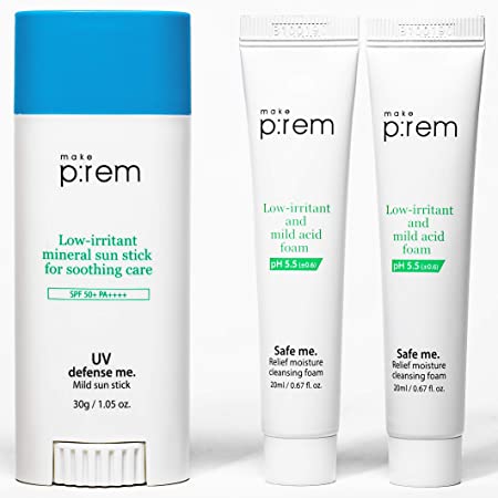 MAKEP:REM UV Defense Mild Travel Sunscreen Stick SPF 50  PA     for Face, Body with Sensitive, Oily Skin | Mineral Sunblock Stick Natural Ingredients 1.05 oz. by MAKEPREM MAKE P:REM MAKE PREM