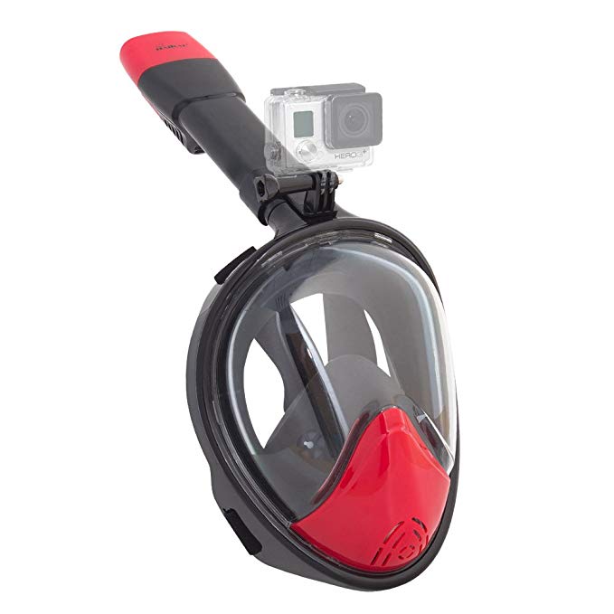 HAITRAL Full Face Snorkel Mask 180° Wide View Easy Breathe Gopro Compatible with Anti-Fog and Anti-Leak