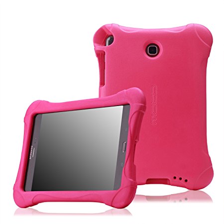 MoKo Samsung Galaxy Tab A 8.0 Case - Kids Friendly Ultra Light Weight Shock Proof Super Protective Cover Case for Samsung Galaxy Tab A 8.0 inch Tablet SM-T350, MAGENTA (With S-pen Opening)