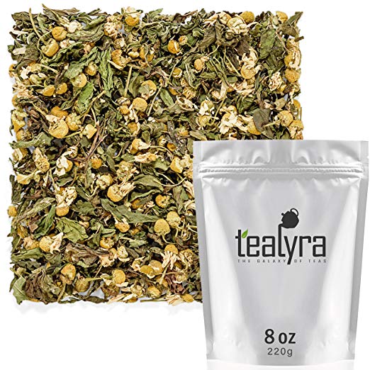 Tealyra - Chamomile and Spearmint - Herbal Loose Leaf Tea - Calming and Relaxing Tea - Caffeine-Free - 100% Natural Ingredients - 220g (8-ounce)