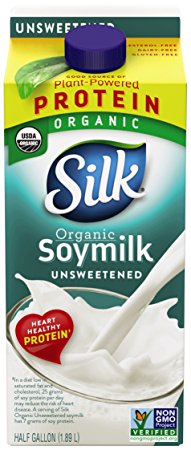 Silk Soy Milk, Organic Unsweetened, Half Gallon, 64 oz, Vegan