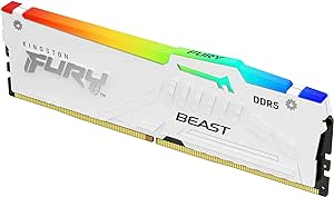 Kingston FURY Beast White RGB 32GB 6000MT/s CL36 DDR5 Expo DIMM | Infrared Syncing | FURY CTRL Software | Overclocking | Plug N Play | AMD Expo | Single Module | KF560C36BWEA-32