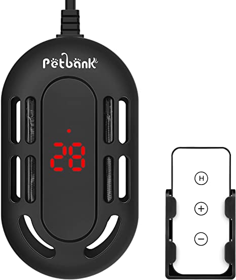 Petbank 25W/50W/100W/150W Aquarium Heater, with Temperature Remote Control and LED Temperature Display, Submersible Aquarium Heater with Thermometer Strip for 2-5/5-10/10-20/15-30 gal Fish Tank.