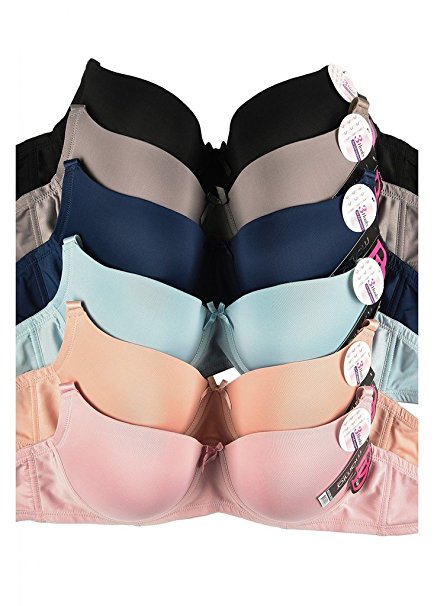 Women's Basic Plain Bras (Packs of 6) - Various Styles