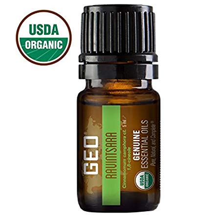 RAVINTSARA Organic Essential Oil | Supports The Immune System, Stress, Depression, Calms The Nerves. Promotes Sleep | 5 ml | USDA Organic. Certified by CCOF | Sold by GEO Oils