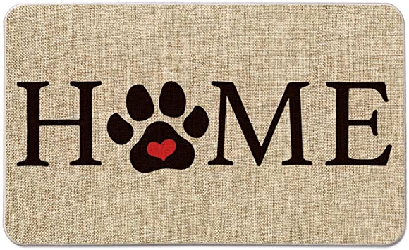 Artoid Mode Home Paw Decorative Doormat, Pet Dog Cat Thanksgiving Low-Profile Floor Mat Switch Mat for Indoor Outdoor 17 x 29 Inch