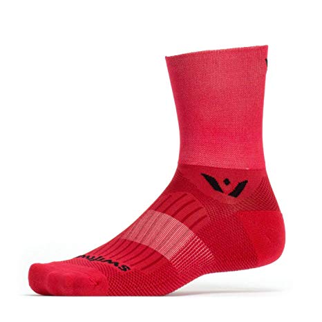 Swiftwick- ASPIRE FOUR | Socks Built for Trail Running & Cycling | Fast Drying, Firm Compression Crew Socks