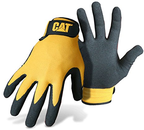 Cat Gloves Rainwear Boss Mfg CAT017416L Large Yellow Foam Cell Nitrile Coated Gloves