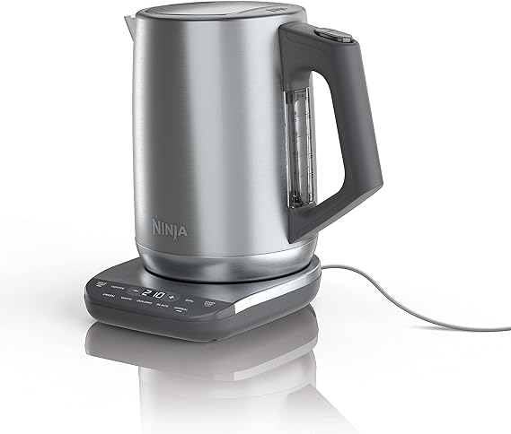 Ninja KT200C Precision Temperature Electric Kettle, 1500 watts, BPA Free, Stainless, 7-Cup Capacity, Hold Temp Setting