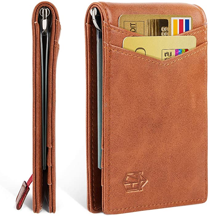 Minimalist Slim Bifold Front Pocket Wallet with Money Clip for men,Effective RFID Blocking & Smart Design