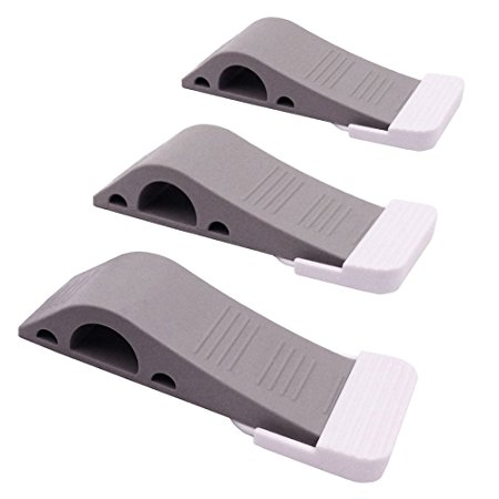 Simple Living, 3-pack, Premium Rubber Door stopper with 3 Holders. (Pack of 3)