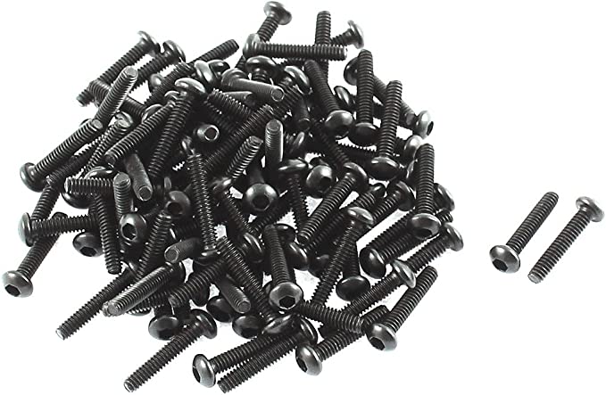 uxcell M2x10mm 10.9 Alloy Steel Button Head Hex Socket Cap Screw Bolts 100pcs