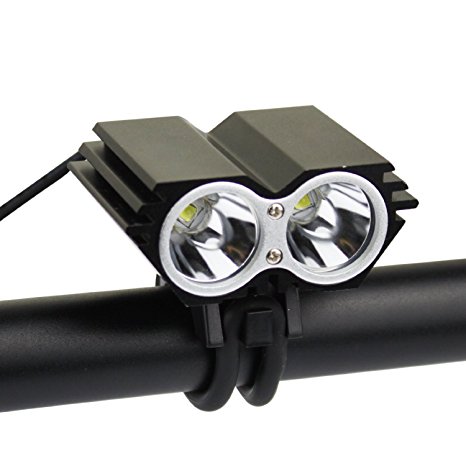 ELETA 2000 Lumen Cree XML X2 LED Bicycle Light Bike Light Lamp   Battery Pack   Charger, 4 Switch Modes