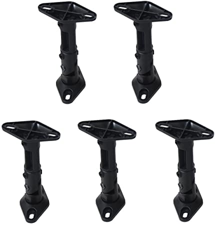 VideoSecu 5 Speaker Wall Ceiling Mount Brackets Black for Home Theater Satellite Speakers 1XZ (Black, 5 Pack)