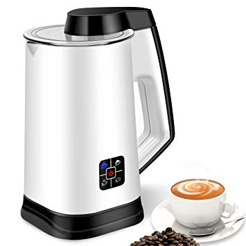 Milk Frother, Electric Foam Maker, Automatic Hot Cold Milk Steamer for Coffee, Cappuccino and Macchiato (White)