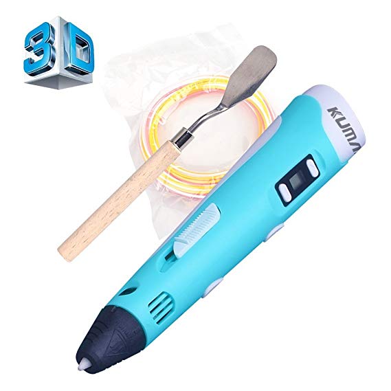 kuman 3D Printing Pen with LCD Screen for 3D Drawing Printer Pen, 3X 1.75mm ABS Filament Included 100B (3D Printing Pen)