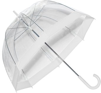 Elite Rain Umbrella Clear Classic Bubble Umbrella - White Trim