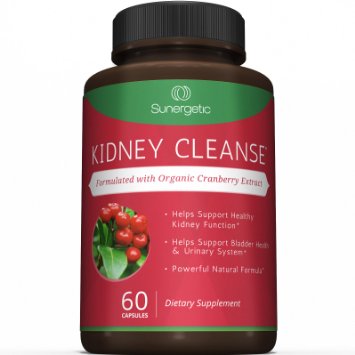 Best Kidney Cleanse Supplement - Premium Kidney Support Formula With Organic Cranberry Extract Helps Support Healthy Kidneys, Detox, Bladder Health & Urinary Tract- 60 Vegetarian Capsules