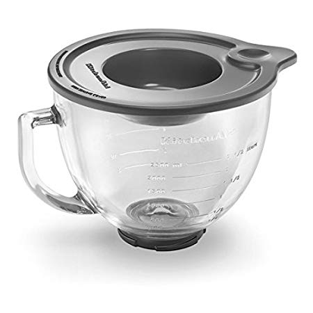 KitchenAid K5GB 5-Qt. Tilt-Head Glass Bowl with Measurement Markings & Lid (2, Clear)