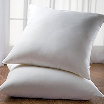 Cheer Collection Set of 2 Down Alternative White 26" x 26" Euro Square Pillows