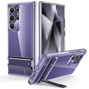 ESR for Samsung Galaxy S24 Ultra Case, Kickstand S24 Ultra Cover with 3 Stand Modes, Military-Grade Drop Protection, Shockproof Slim Phone Case with Patented Kickstand, Boost Series, Clear Purple