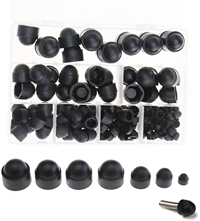 Micro Trader Nut and Bolt Covers 145Pcs M4 - M12 Plastic Dome Hex Protection Caps