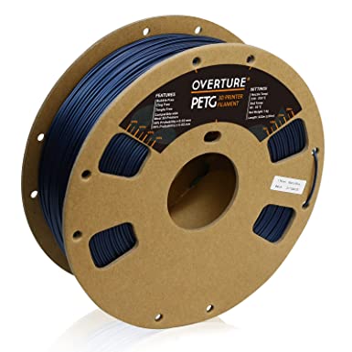 OVERTURE PETG Filament 1.75mm 3D Printer Filament, 1kg Spool (2.2lbs), Dimensional Accuracy  /- 0.03 mm, Fit Most FDM Printer(Starry Blue)