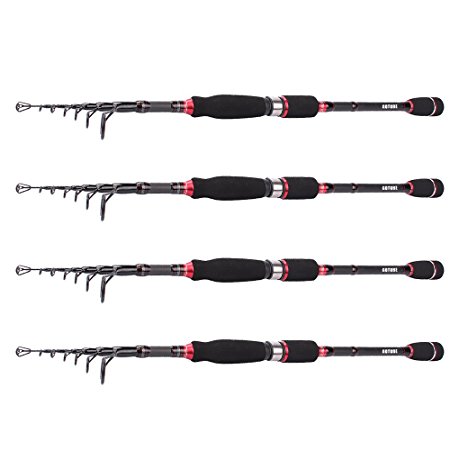 Goture Portable Telescopic Fishing Spinning Rod RetractableTravel Fishing Rods Poles for Freshwater Saltwater