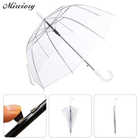 Mirviory Transparent Umbrella Clear Bubble Dome Umbrella Women Windproof Umbrella, Lightweight Easy Carrying Suitable for Women and Girls, Wedding Decoration Umbrella