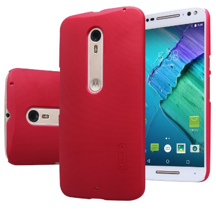 Moto X Pure Edition Case, Suensan Frosted Shield Matte Plastic Slim Case Cover Shell(With Screen Protector)(Frosted) for Moto X Style (Xt1570) (NM Red)