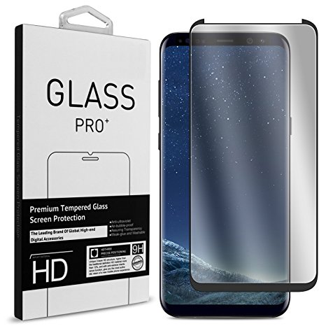 CoverON Galaxy S8 Plus Tempered Glass Screen Protector - InvisiGuard Series [Guaranteed Case Friendly] Premium Curved 9H Anti-Bubble Anti-Scratch Slim Protector - Clear with Black Border