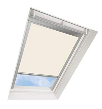 DARKONA ® Skylight Blinds For VELUX Roof Windows - Blackout Blind - Many Colours / Many Sizes (M06, Cream) - Silver Aluminium Frame