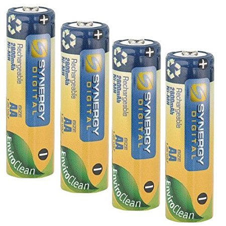 Synergy Digital 2800 mAh NiHM AA Rechargebale Batteries (Pack of 4)