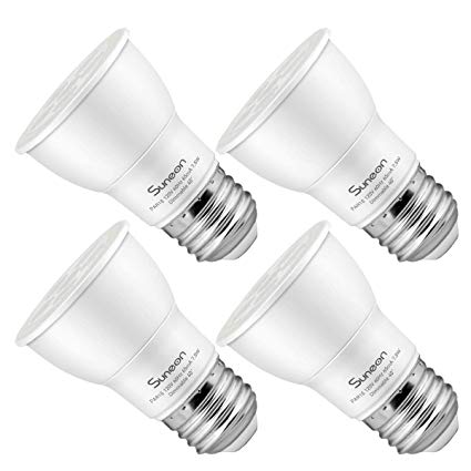 SUNEON LED Light Bulbs Par16 LED Bulbs 75 Watts Equivalent 7.5W 600Lumens 5000K Daylight White Cool Color Dimmable Spot Light Bulb Track Lighting Recessed Light,Medium Base E26 (4 Pack)