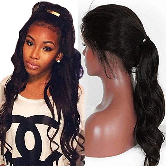 Maycaur 22 Inch Long Body Wave Wig Synthetic Lace Wigs With Baby Hair Wavy Synthetic Lace Front Wigs For Black Women 180 Density