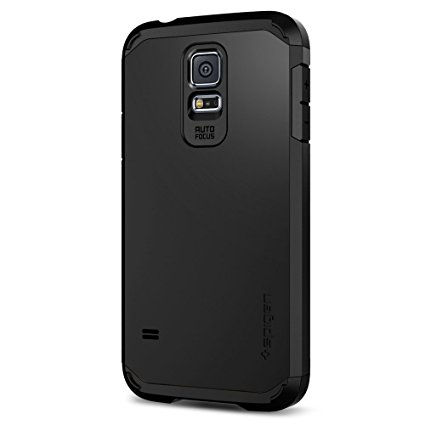 Spigen Tough Armor Galaxy S5 Case with Extreme Heavy Duty Protection and Air Cushion Technology for Samsung Galaxy S5 2014 - Smooth Black