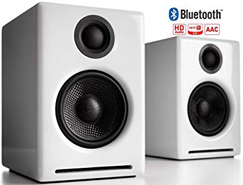 Audioengine A2  Wireless 60W Powered Desktop Speakers | Built-in 24Bit DAC & Amplifier | Bluetooth aptX Codec, Direct USB Connection, 3.5mm and RCA Phono inputs | Cables included