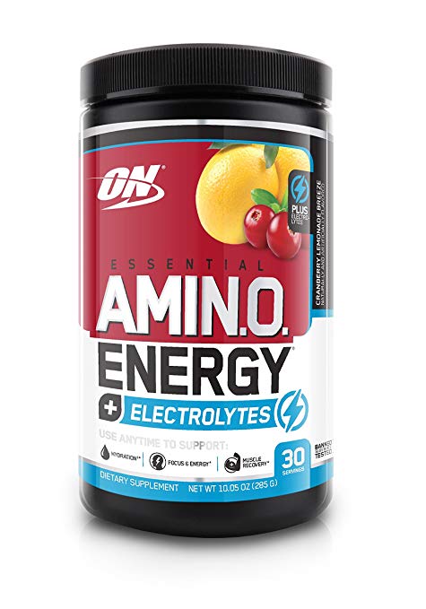 Optimum Nutrition Amino Energy   Electrolytes, Cranberry Lemonade Breeze, 285 Gram