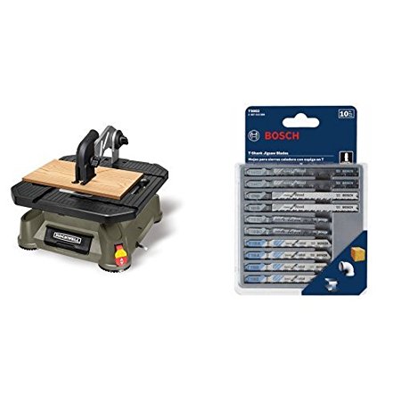 Rockwell RK7323 Blade Runner X2 Portable Tabletop Saw with 10-Piece Assorted T-Shank Jig Saw Blade Set