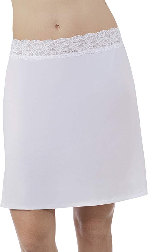 Vassarette Women's Adjustable Waist Half Slip 11073, White Ice-18 inch, Medium