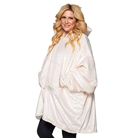 THE COMFY: Original Blanket Sweatshirt, Seen on Shark Tank, Invented by 2 Brothers, Warm, Soft, Cozy, Multiple Colors, 1 Size Fits All, Women, Wife, Girls, Friends Cream
