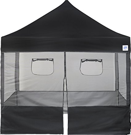 E-Z UP Food Booth Sidewall Package, 10 by 10', Black