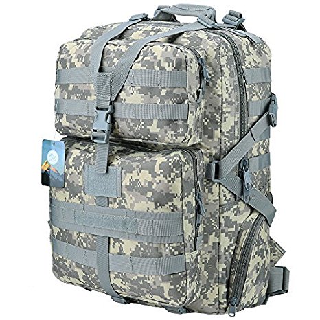 TTLIFE Military Tactical Backpack Water-resistant High Intensity Durable Large Molle Rucksacks for Outdoor Hiking Camping Trekking Hunting 45L