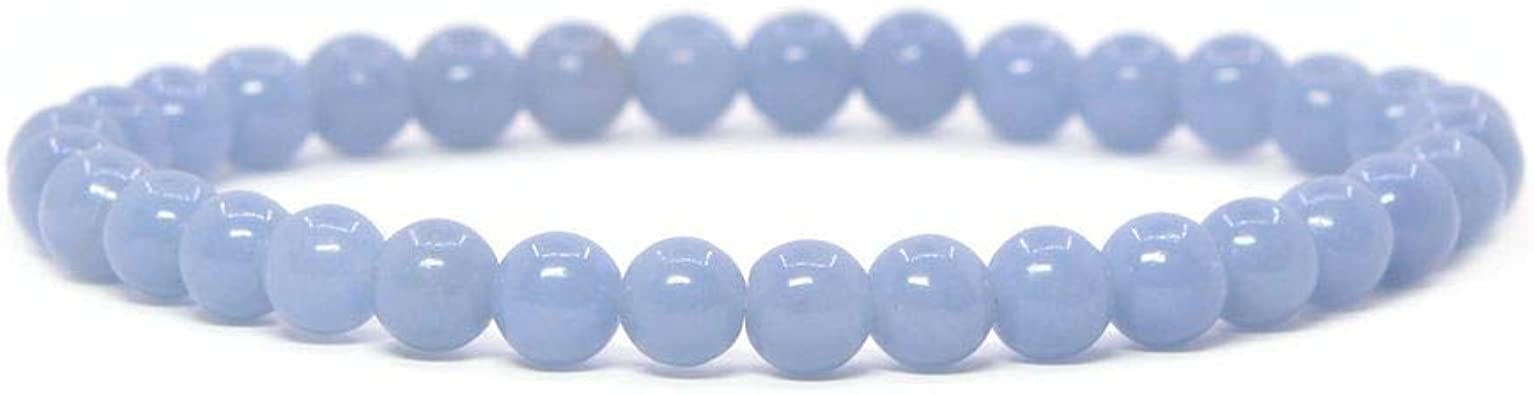 Justinstones Gem Semi Precious Gemstone 6mm Round Beads Stretch Bracelet 6.5 Inch