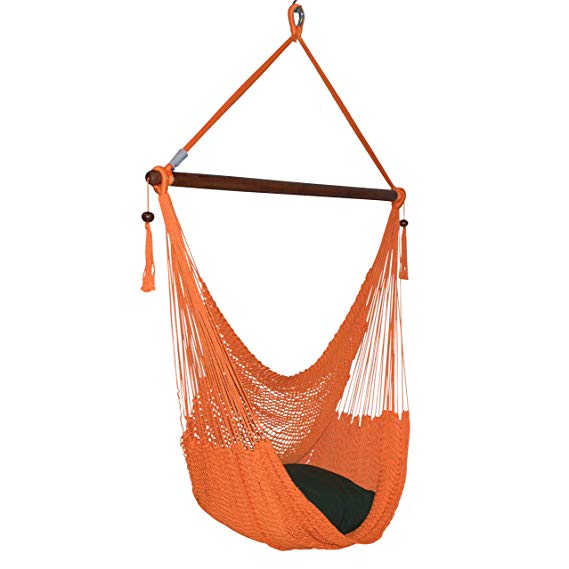 Caribbean Hammocks Large Chair - 48 Inch - Polyester - Hanging Chair - Orange