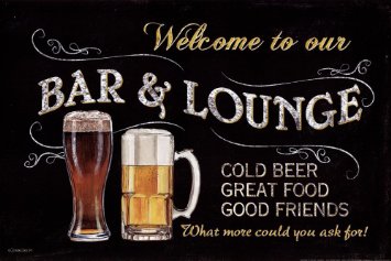 Welcome To Our Bar by Debbie DeWitt Art Print, 18 x 12 inches