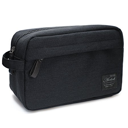 Toiletry Bag for Men, Airlab Multifunctional Cosmetic Bag Organizer, Robust and water-repellent, Size: 24 x 11,5 x 16cm (Black)