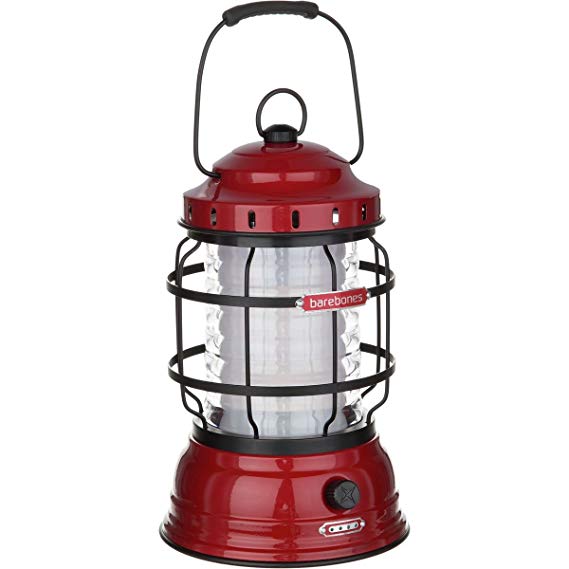 Barebones Living Forest Lantern | Red - Rechargeable Outdoor Lantern with LED Lights