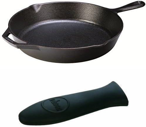 Lodge 12-Inch Logic Pre-Seasoned Skillet with Silicone Hot Handle Holder (Black)